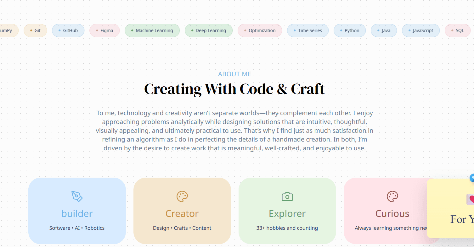 Personal Portfolio Screenshot 1